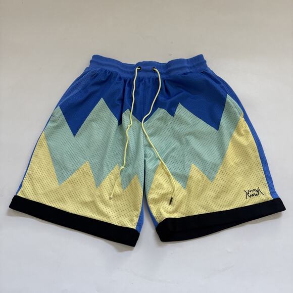 PUMA Men's Scholarship Basketball Shorts Bluemazing Large Mesh COLORBLOCK Y2K - Picture 1 of 11
